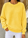 CLEARANCE SALE🔥Women's Waffle Knit Crewneck Sweatshirt - Yellow