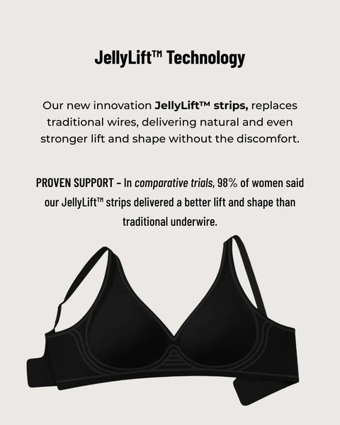 Deep V Push-Up Seamless Wireless Jelly Bra with Mesh