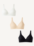 3-Pack Deep V Push-Up Seamless Wireless Jelly Bra