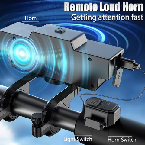 High-Brightness USB-C Rechargeable 9-LED Bike Headlight