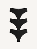 3-Pack Seamless Thong Black