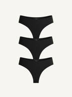3-Pack Seamless Thong Black