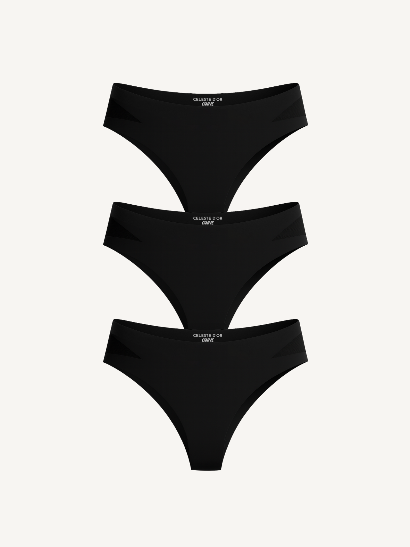 3-Pack Seamless Knickers with Mesh Detail Black