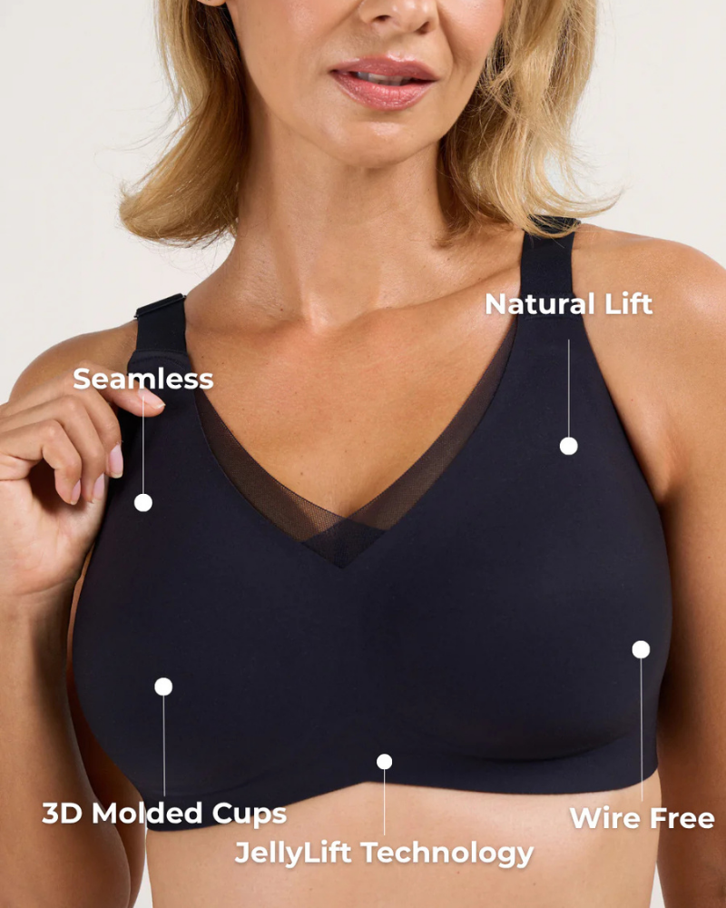 Wireless Support & Lift V-Neck Mesh Bra