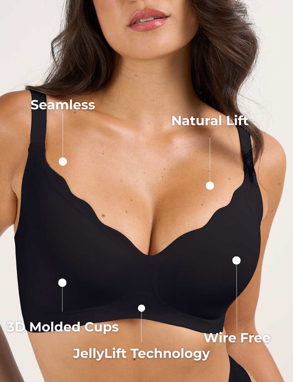 Seamless Scalloped Wireless Jelly Bra