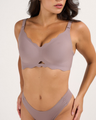 Seamless Scalloped Wireless Bra with Detail - Grey