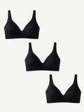 3-Pack Deep V Push-Up Seamless Wireless Jelly Bra Bundle