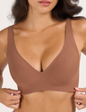 Deep V Push-Up Seamless Wireless Jelly Bra - Coffee