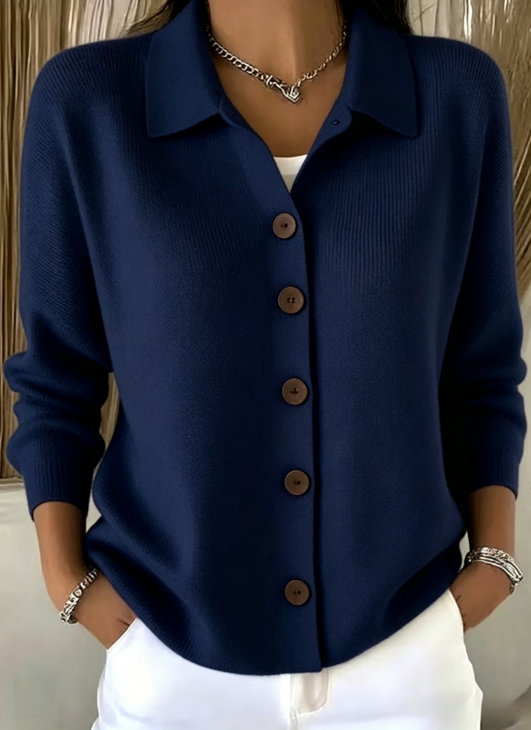 Clearance Sale🔥Women Cotton Plain Long Sleeve Comfy Casual Cardigan