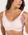 Wireless Support & Lift V-Neck Mesh Bra - Light Pink