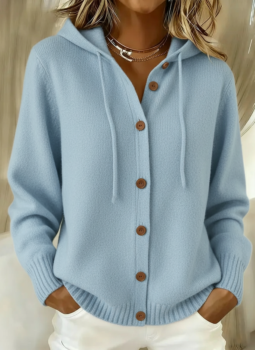 CLEARANCE SALE🔥 Women's Casual Hoodie Cotton Plain Long Sleeve Comfy Cardigan