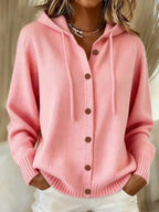 CLEARANCE SALE🔥 Women's Casual Hoodie Cotton Plain Long Sleeve Comfy Cardigan