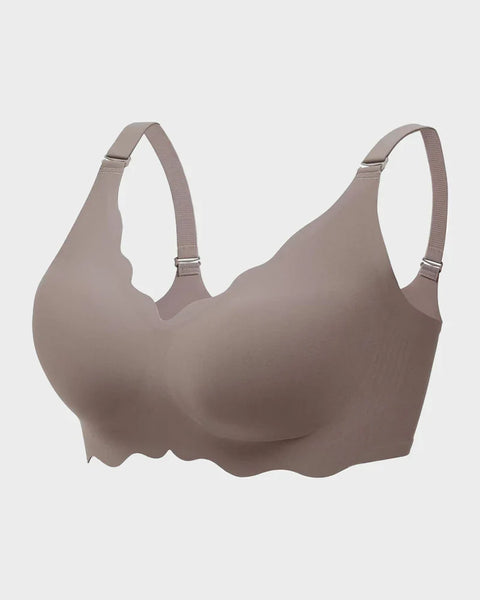 Seamless Full Coverage Scalloped Wireless Jelly Bra